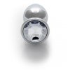 Round Gem Butt Plug - Medium - Silver/Diamond